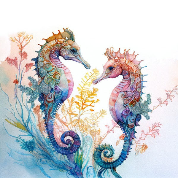 SEAHORSE, Seahorse gift, housewarming gift, ocean animal art, Gift for father, Gift for new home, gift decor