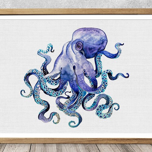 Nautical Wall Art Bathroom Wall Art Octopus Wall Art Etsy