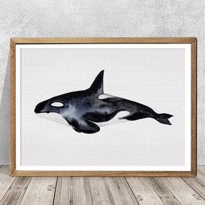 Orca Painting Watercolor  whale Whale Painting Orca art Killer whale Whale nursery Whale print