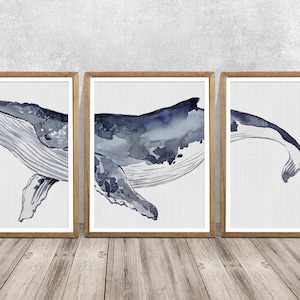 print set, print set marine, Whale art, print set,  art print set, set of 3 prints, print set, 3 print set art, bathroom print set, Triptych