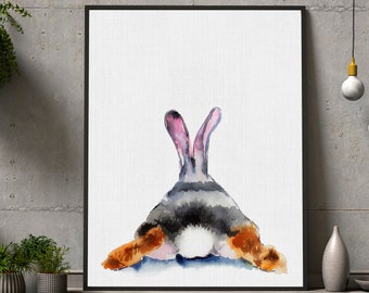 Kids art print of bunny rabbit Rabbit art print Rabbit wall art Nursery wall art Bunny nursery art Bunny wall art Rabbit wall art