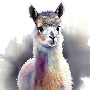 Llama print, Lama art print, Watercolor  print, art print, Llama nursery art, Art print, Watercolor animals art, Llama painting