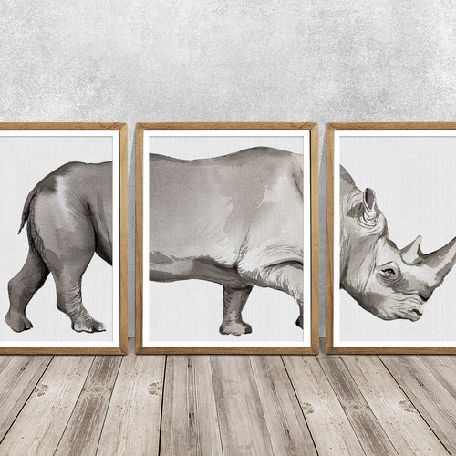 Rhino Print Rhino Watercolor print African Decor Gift Her African Gift Rhino Art Print Rhino Gift Idea Safari Animals African Art