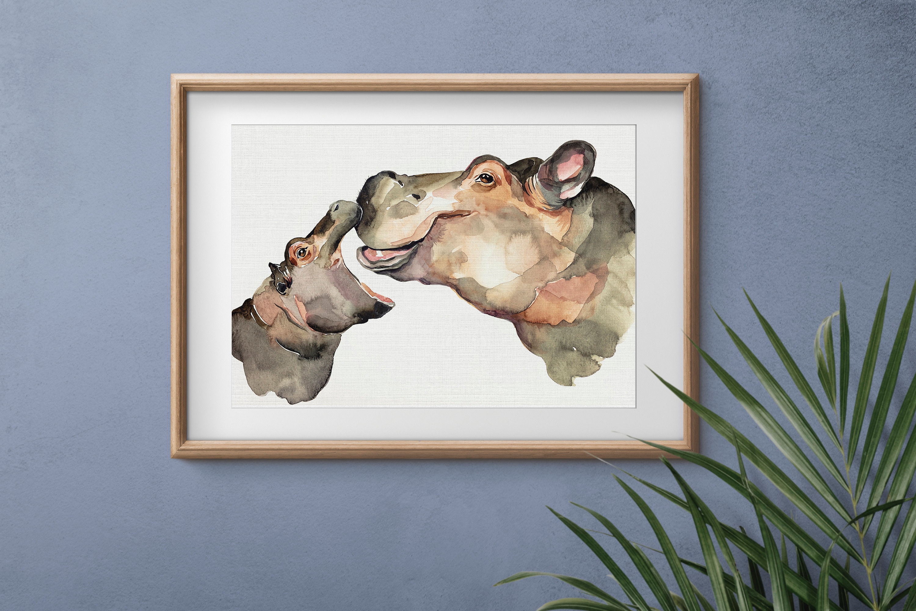 Nursery Hippo Art Baby Hippo Art Baby Hippo Art Print Hippo Etsy