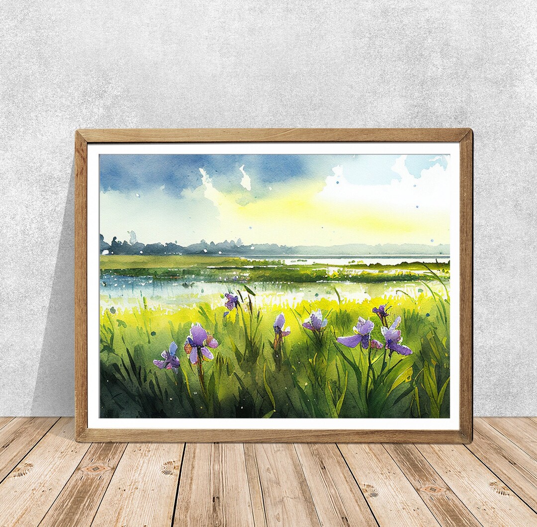 Iris Field, Iris, Flower Art, Flower Painting, Wall Art, Wall Painting, Wall Print, Flower Print