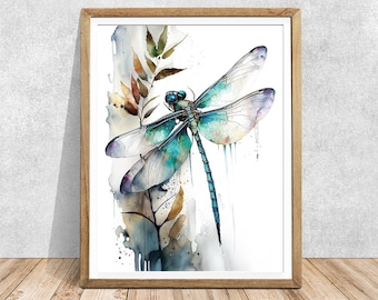 Dragonfly Wall Art, dragonfly gifts, home decor printable, living room home decor, prints home decor, wall art prints, painting