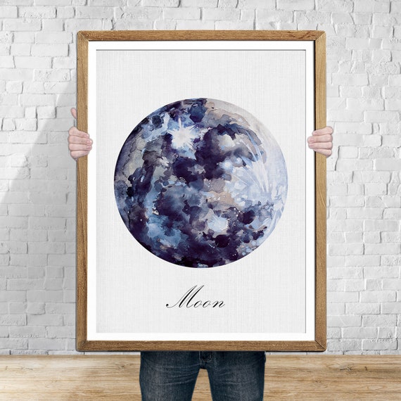 Moon Print Moon Art Moon Wall Art Moon Print Nursery Fine | Etsy Uk