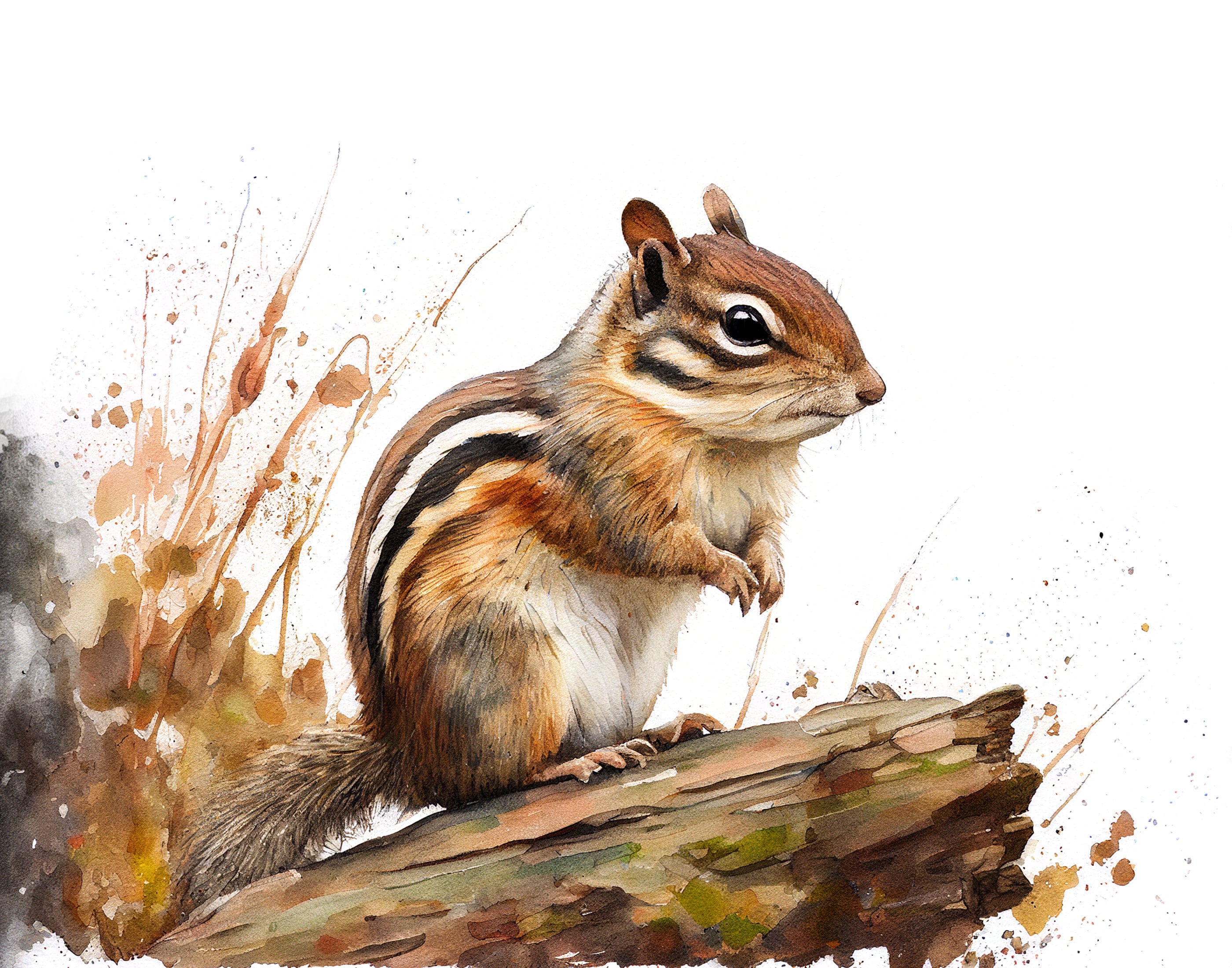 Chipmunk watercolor painting, Chipmunk art, Chipmunk painting, Chipmunk lovers gift, gift for her, Nursery wall decor, Wall art, print, 141