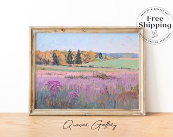 Impressionist Meadow Art Print: Field of Flowers Landscape
