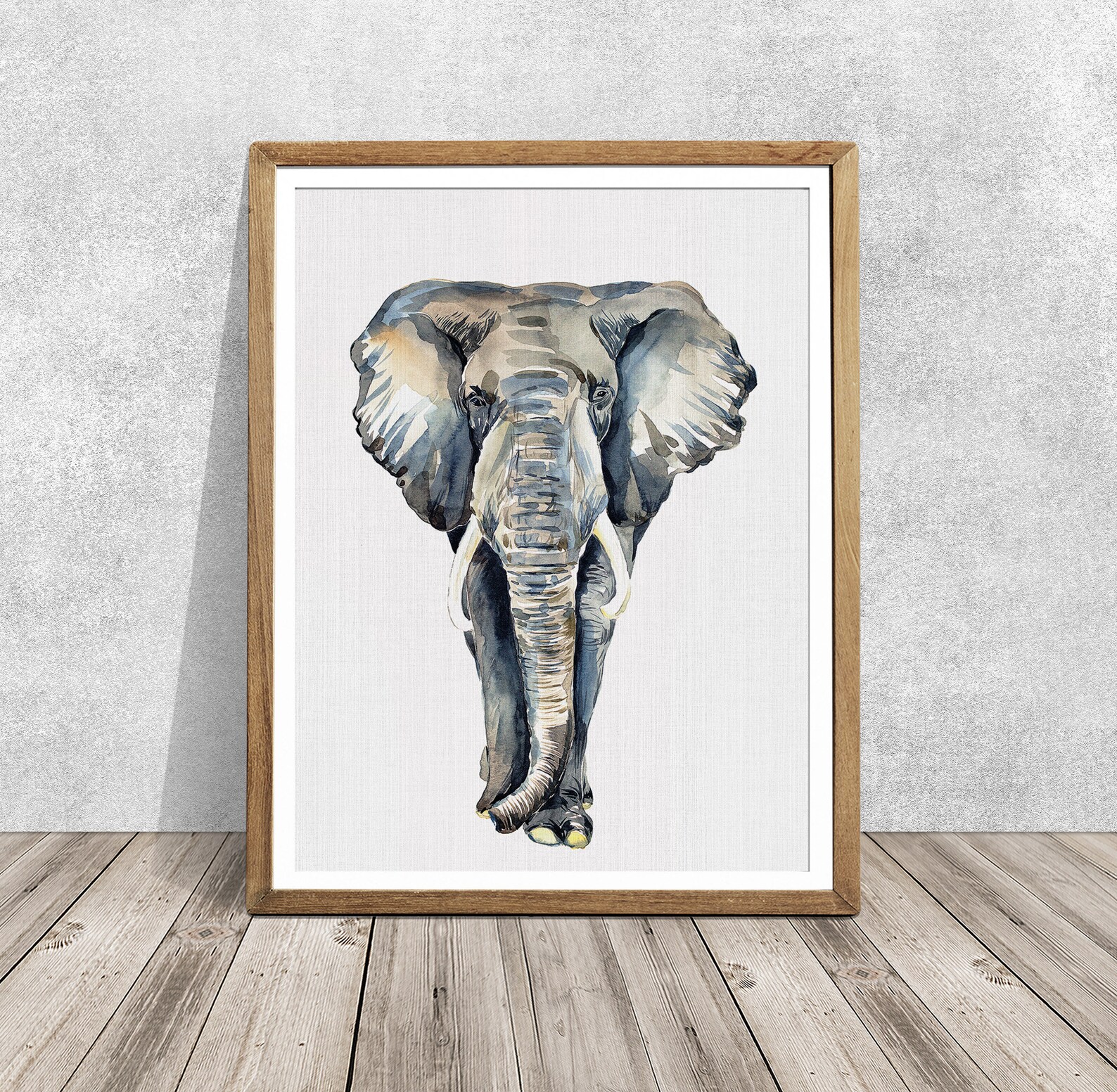 Large Elephant Wall Print Nursery Watercolor Large Wall Etsy