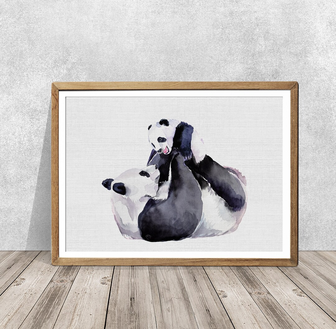 Baby Nursery Animals Wall Art Panda Print Baby Panda Print Nursery Wall ...