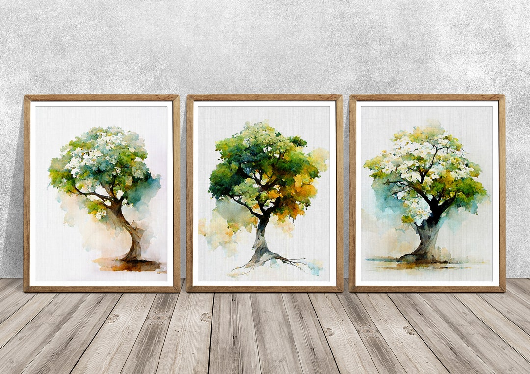 Tree Wall Art, Tree Print Set of 3, Set Wall Art, Tree, Tree Art, Trees
