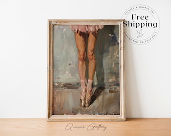 Ballerina Oil Painting Print: Girly Room Wall Art