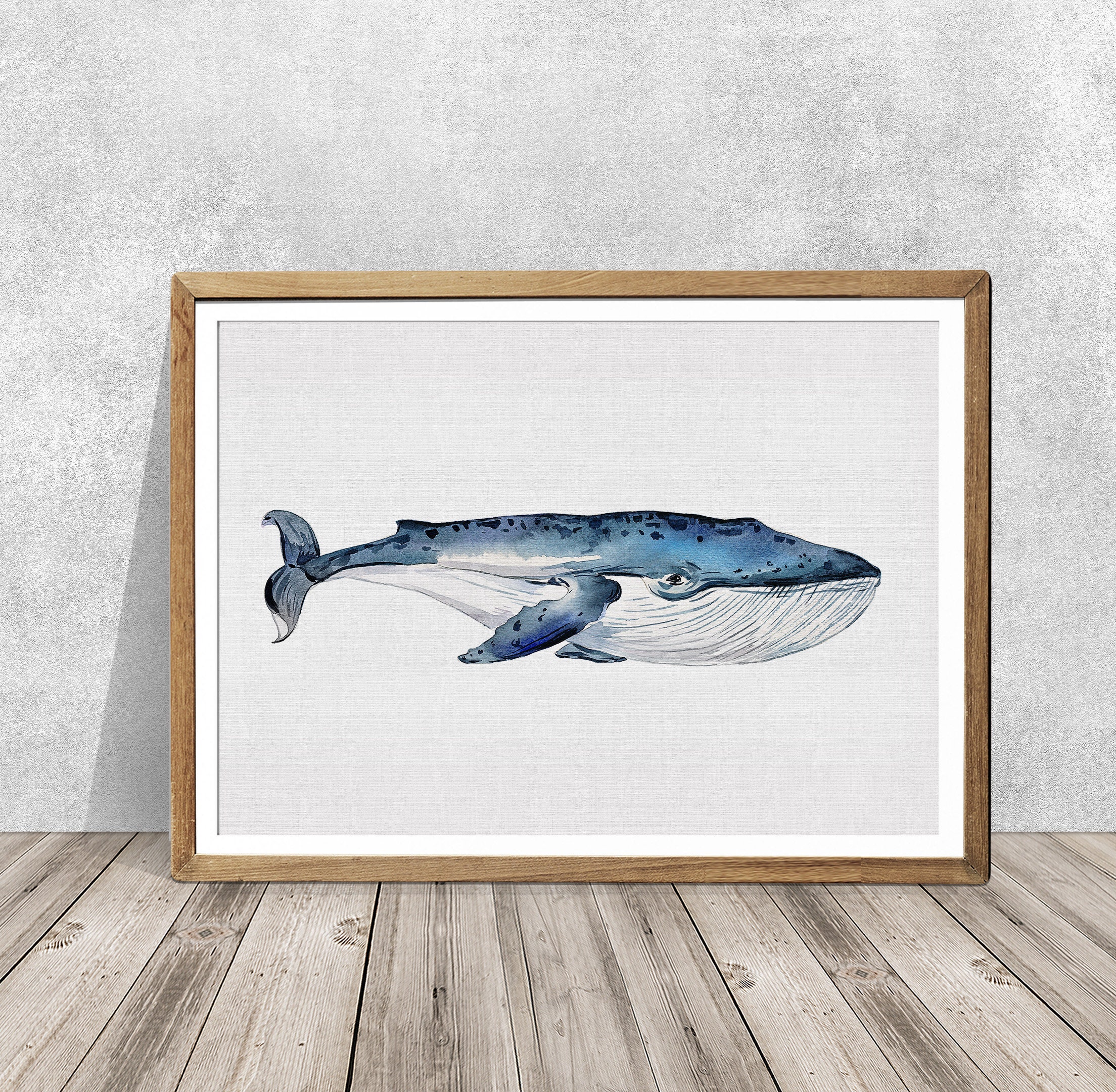 Whale art Whale nursery Watercolor whale Kite art Boy room wall art Nautical nursery art Blue whale Kids wall art