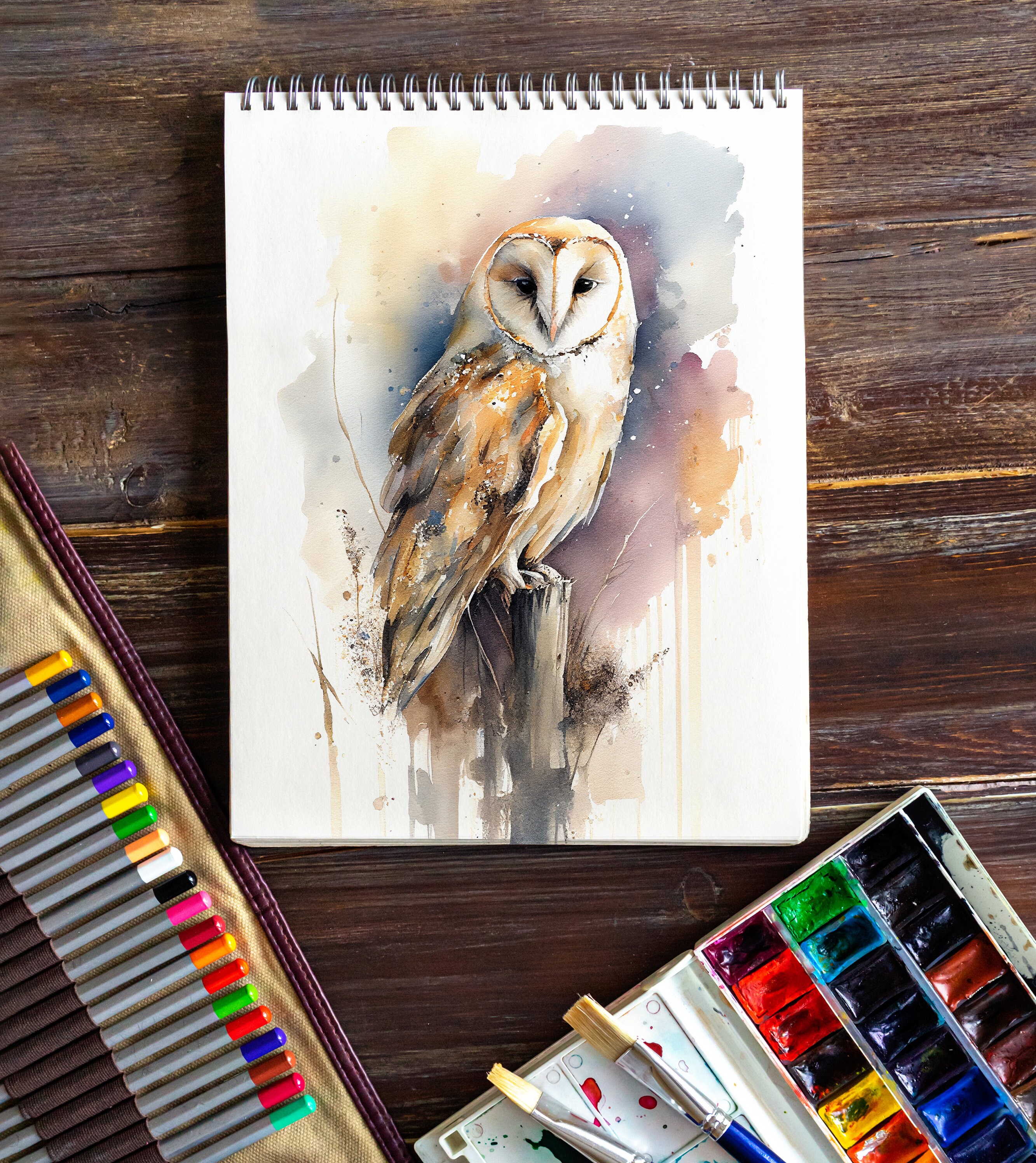 Barn Owl Watercolor Art Print: Signed Bird Wall Decor - Etsy