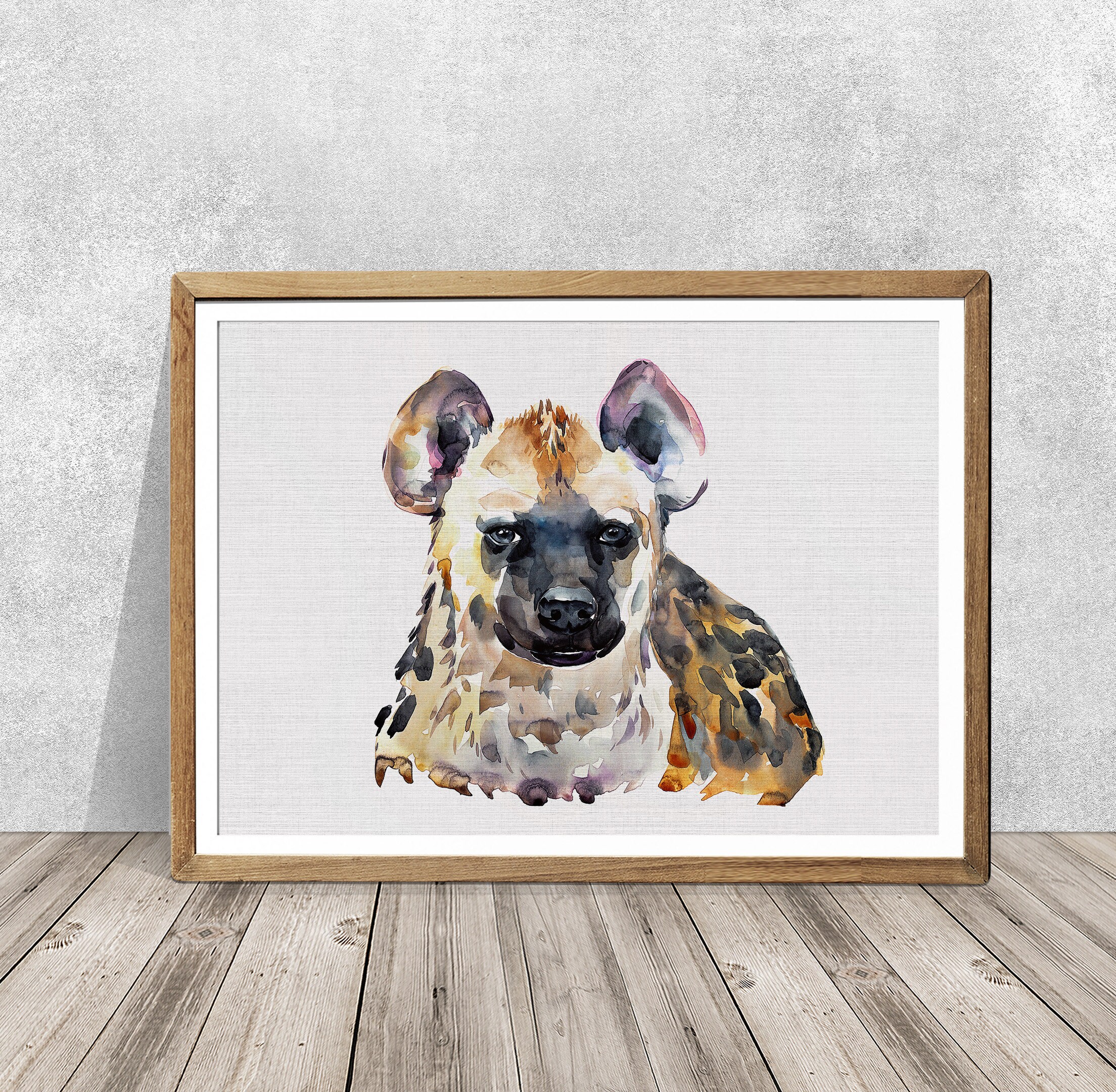 Spotted Hyena Watercolor Art Print: African Wildlife Wall Decor
