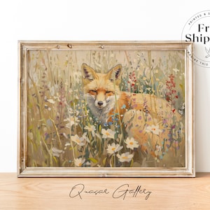 Animal print, Fox print, ORIGINAL FOX ART, wall animal art, Canvas Animal Art, Fox Wall Art, woodland animals,
