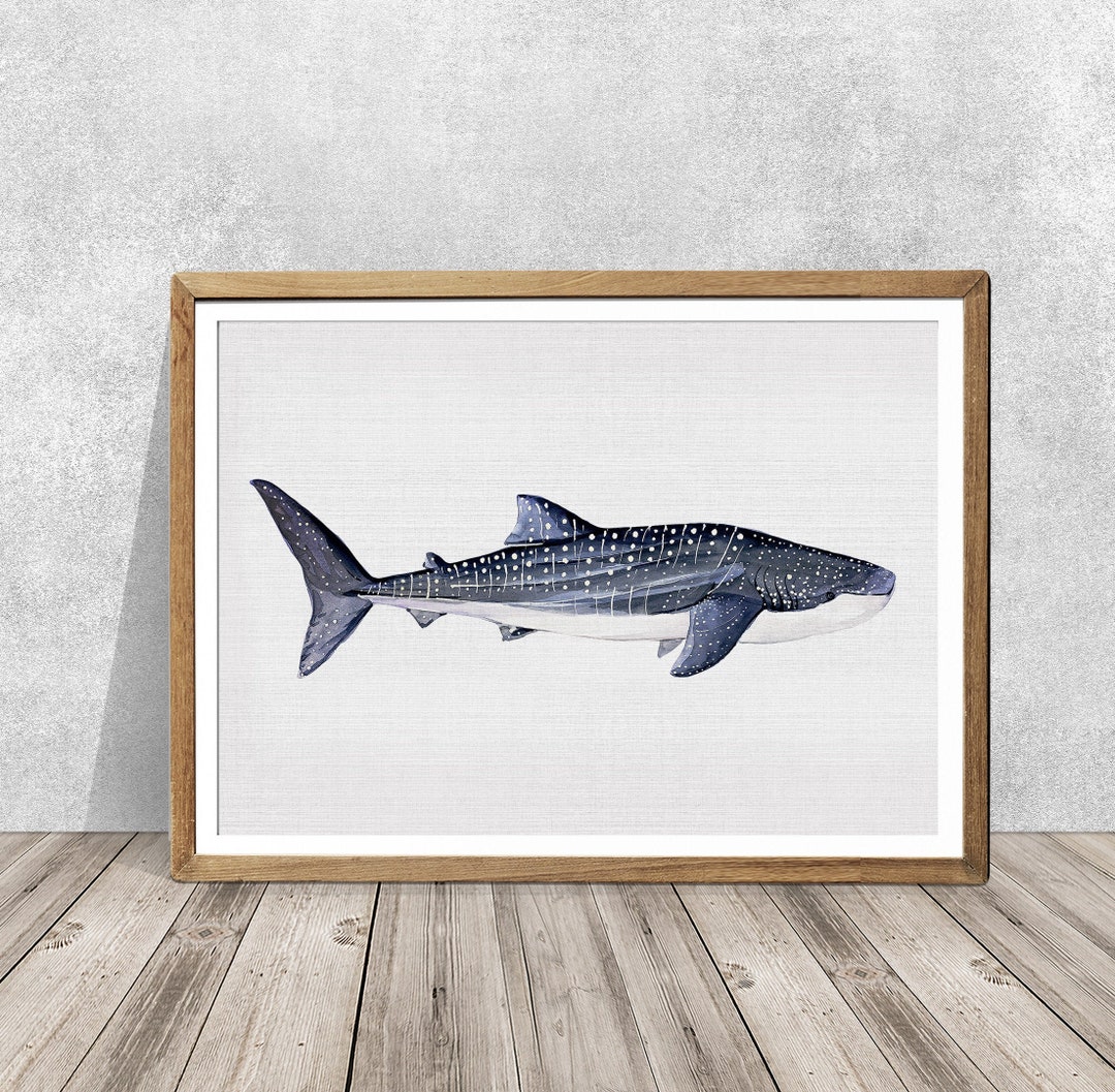 Spotted Whale Shark Watercolor Art Print: Ocean Nursery Decor - Etsy UK