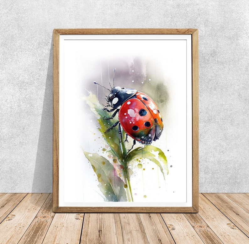Ladybug Watercolor Art Print, Signed Giclee - Etsy