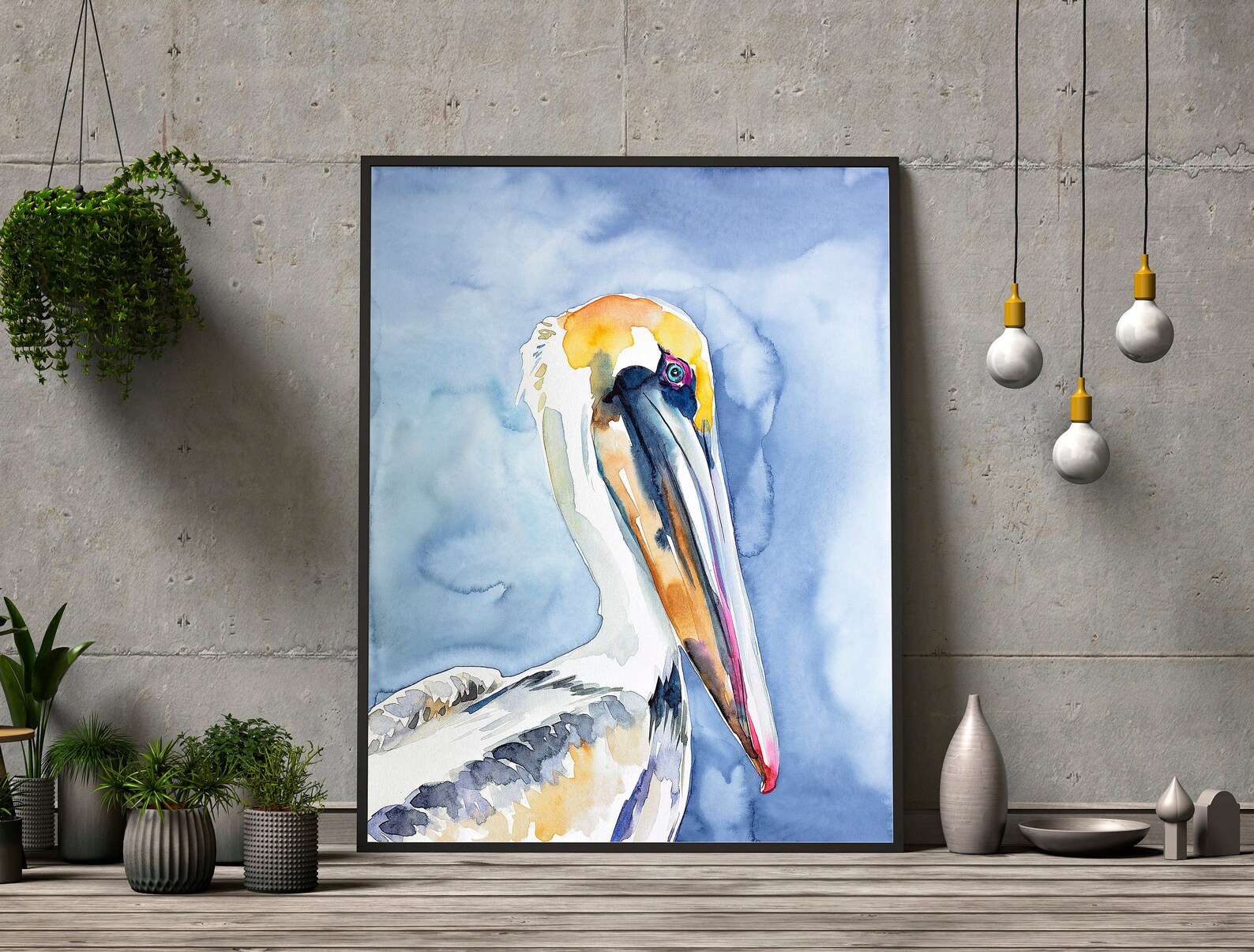 Pelican Painting Nautical Wall Art Pelican Art Pelican Etsy