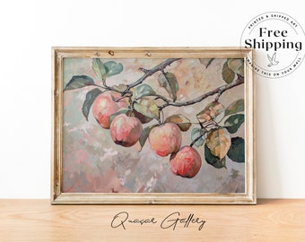 Apple Tree Art Print: Vintage Farmhouse Kitchen Wall Decor
