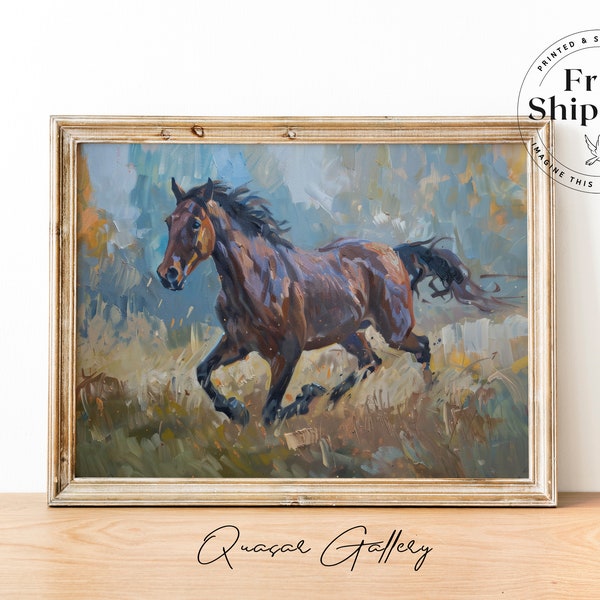 Wild Horse Art, Western Wall Art, Horse Art Print, Equestrian Art, Running Horse Print, Cowboy Nursery Art, Equestrian Nursery