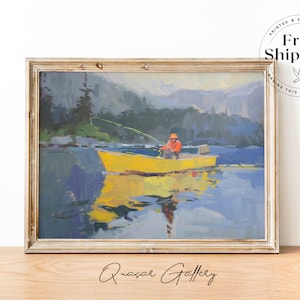 Canvas Art, Fishing print, gift for fisherman, Fisherman print, Oil Painting, wall art, art, fishing, fishing painting, print, art