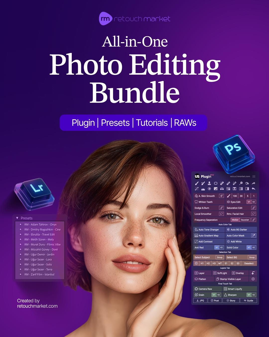 Photo Editing Bundle (LR Presets, PS Plugin, Tutorials and Raws) - Etsy