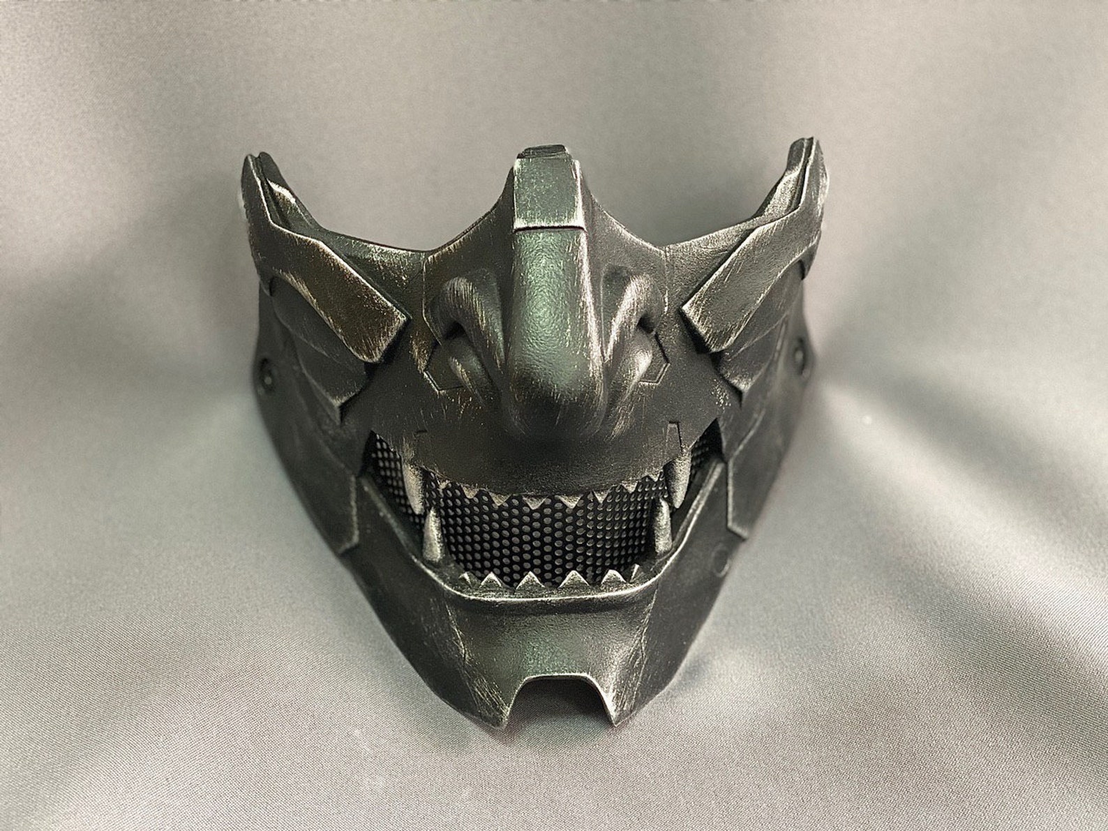 Oni Airsoft mask scifi demon half mask ANY PAINTING for FREE Etsy