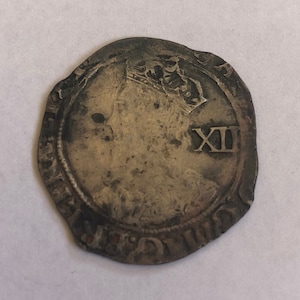 1600s Charles I Great Britain One Shilling Coin; unknown year 1625-1649