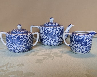 Phoenix Bird Children’s Tea Set, Straight Sided style set #3