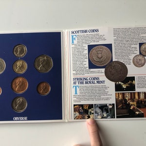 1984 United Kingdom Royal Mint Proof Coin Collection; 8 Coin Set embedded within pamphlet