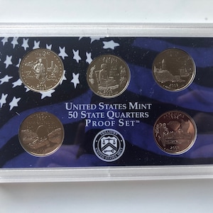 2003 S US Mint 50 State Commemorative Quarters Uncirculated Set with CoA: Il, Al, Me, Mo, Ar