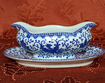 Phoenix Bird Gravy Boat with Attached Underplate Style #4