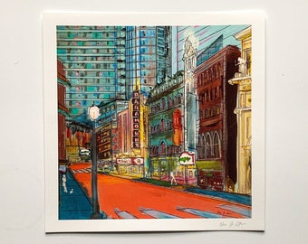 Washington Street Boston Pop Art Print | Paramount Theatre Scene (Gicleé)