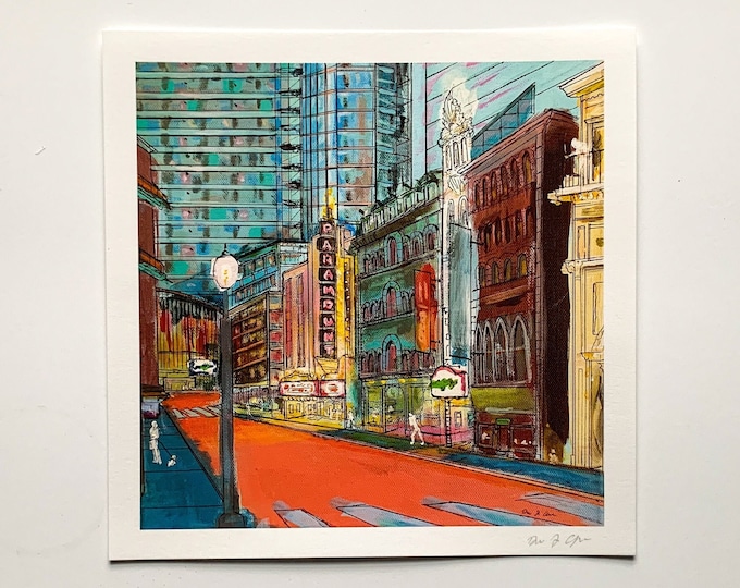 Washington Street Boston Pop Art Print | Paramount Theatre Scene (Gicleé)