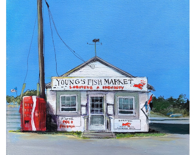 Orleans Young's Fish Market Print | Cape Cod Original Art