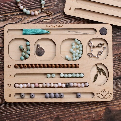Wooden Bracelet Beading Board Designing Tray Storage. Bead Mat Etsy