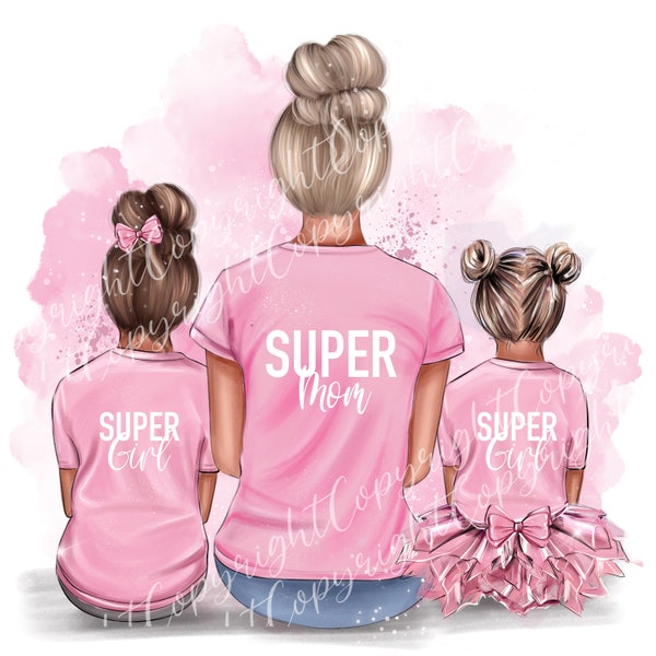 Mom and daughter, clipart, mom, mother, daughter, sticker, day mom