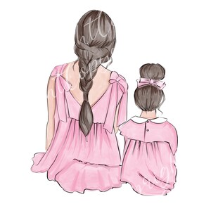 Mom and daughter, clipart, mom, mother, daughter, sticker, day mom, mothers day clipart, mothers day png
