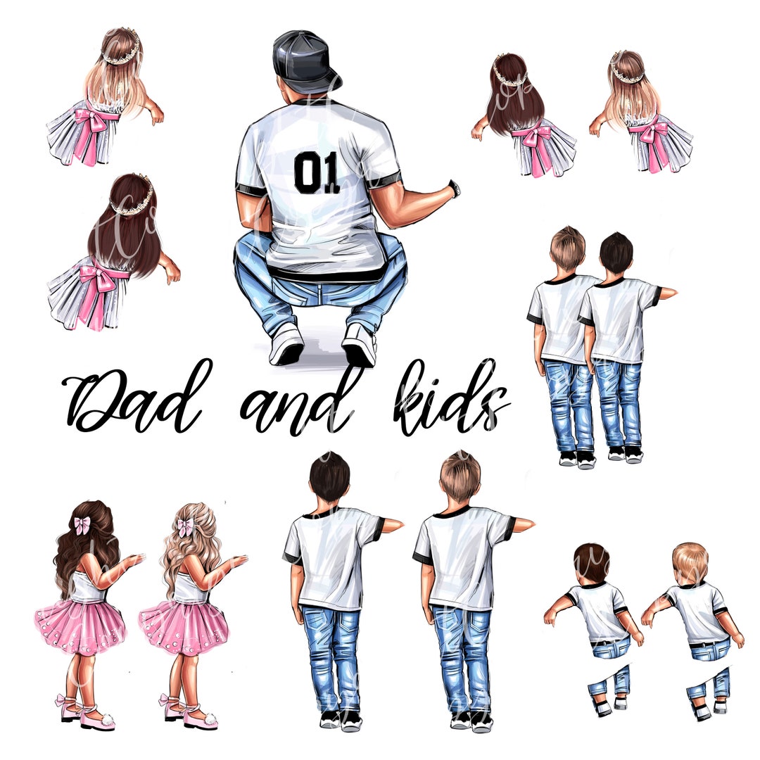 Father's Day Clipart, Father Daughter Clipart, Family Clipart, Best Dad