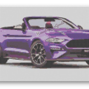 Sports Car Cross Stitch Pattern, Mustang Convertible Cross Stitch Pattern, Pony Car Cross Stitch Pattern