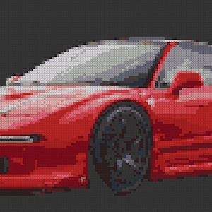 Super Car Cross Stitch Pattern, Race Car Cross Stitch Pattern, 1990 NSX Cross Stitch Pattern
