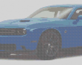 Sports Car Cross Stitch Pattern, Dodge Challenger Cross Stitch Pattern, Pony Car Cross Stitch Pattern