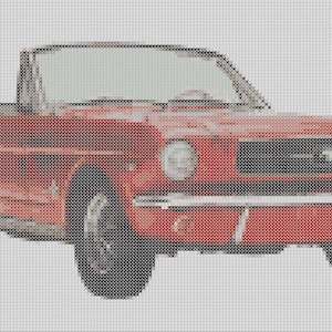 Vintage Sports Car Cross Stitch Pattern, 1965 Mustang Convertible Cross Stitch Pattern, Pony Car Cross Stitch Pattern