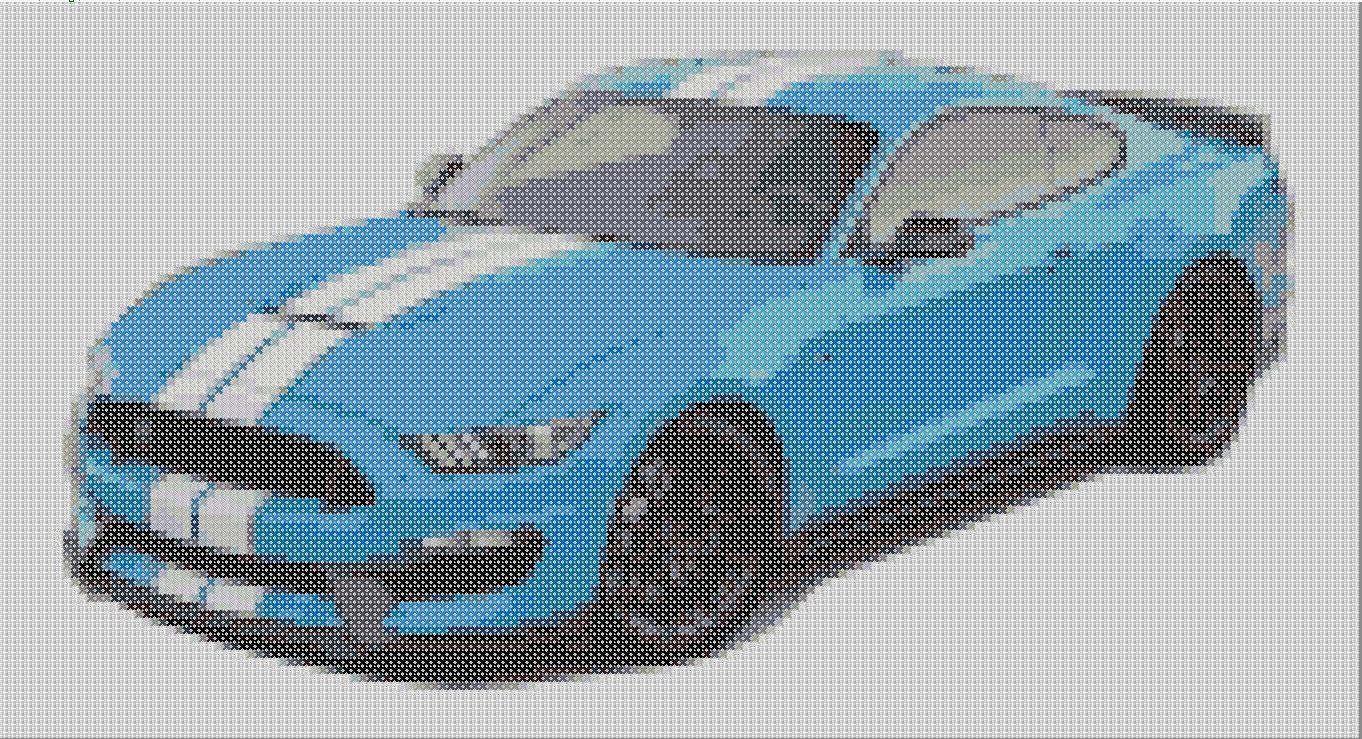 Sports Car Cross Stitch Pattern, Mustang Shelby GT350 Cross Stitch Pattern, Pony Car Cross Stitch Pattern