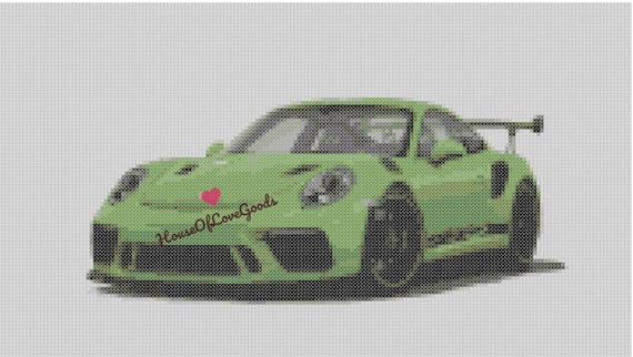 Supercar Cross Stitch Pattern, Sports Car Cross Stitch Pattern