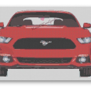 Sports Car Cross Stitch Pattern, Mustang Cross Stitch Pattern, Pony Car Cross Stitch Pattern