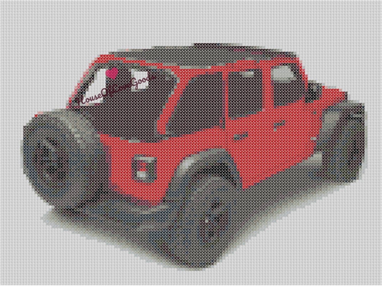 Jeep Cross Stitch Pattern, Jeep Wrangler Cross Stitch Pattern, Car