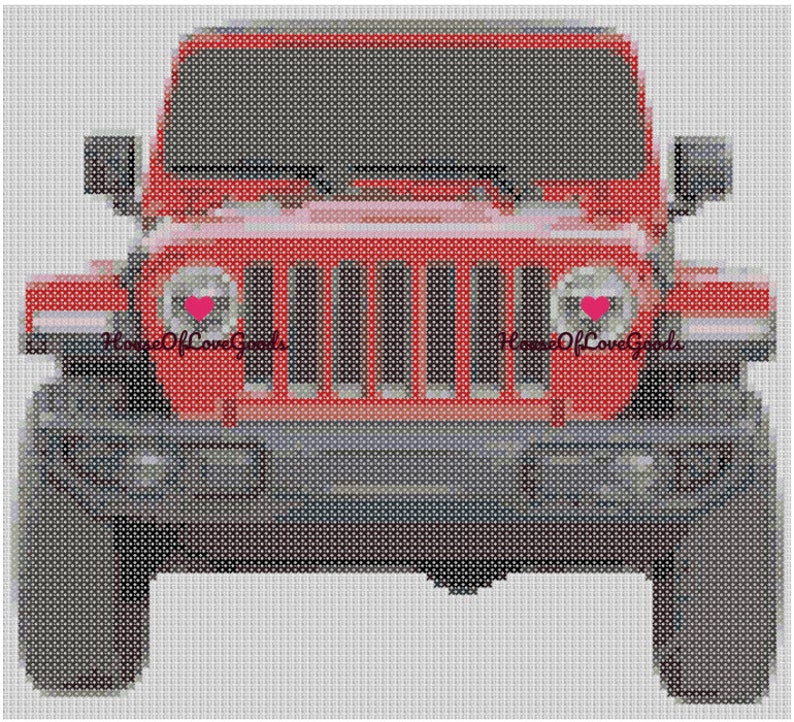 Jeep Cross Stitch Pattern, Jeep Wrangler Cross Stitch Pattern, Car